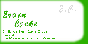 ervin czeke business card